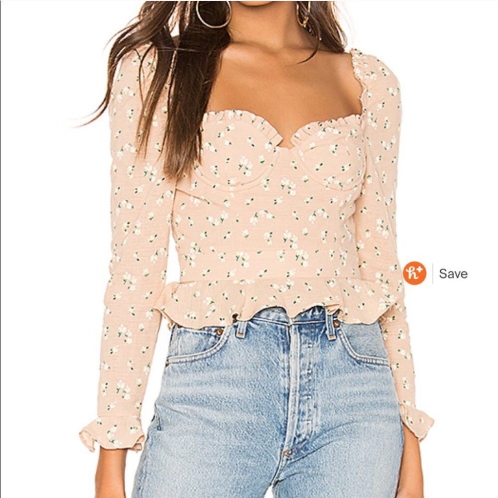 Majorelle Corie Top in Tan Ditsy